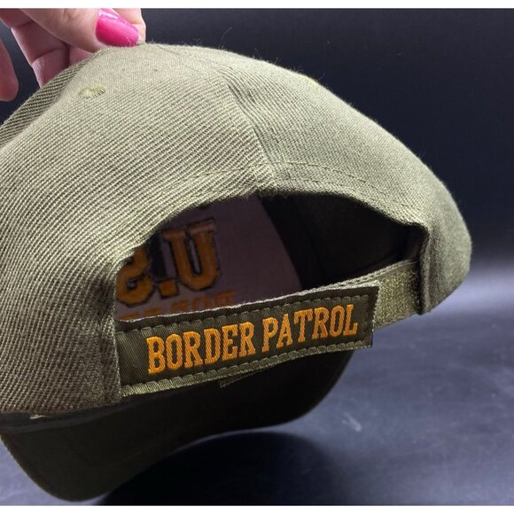 US Border Patrol Hat Cap Green Adult Strapback Halloween Costume USA - Picture 7 of 7